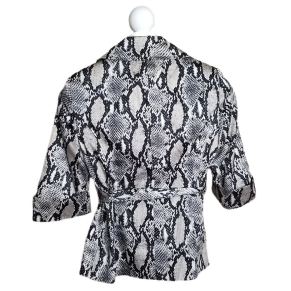 Focus 2000 Petite Snake Print Trench Blazer 10P - Picture 3 of 8